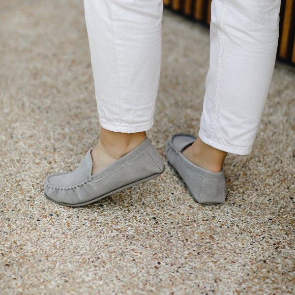 Bown Of London Bethany Ladies Suede Moccasin - Stone Size *