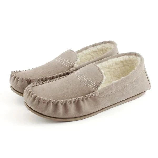 bown of london Bethany Ladies Suede Moccasin - Stone Size *