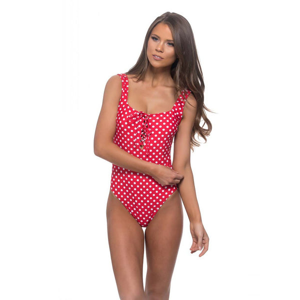 Bown Of London Ladies Red Dotti Swimsuit Size *