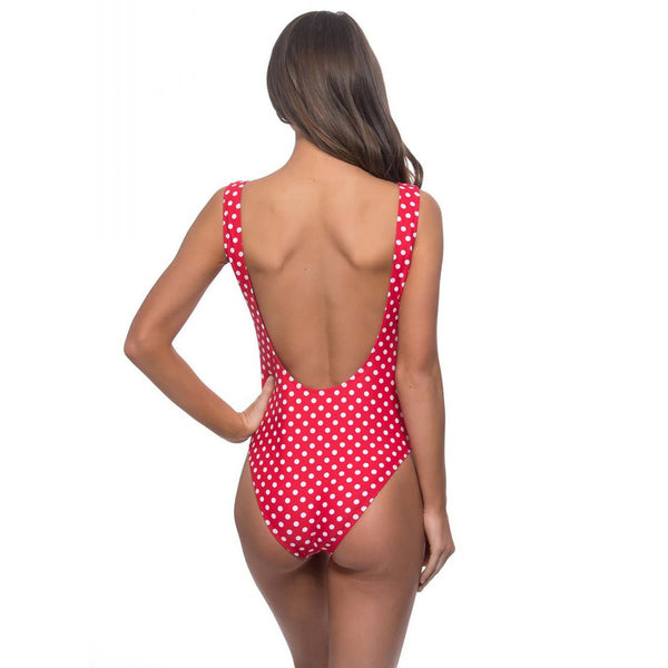 Bown Of London Ladies Red Dotti Swimsuit Size *