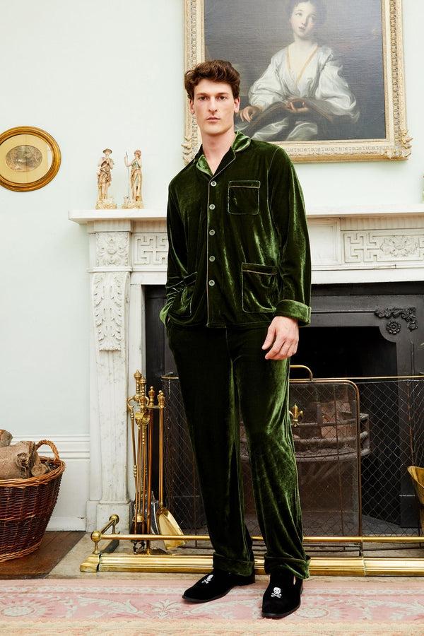 Bown Of London Men's Velvet Pyjamas - Hemes Size *