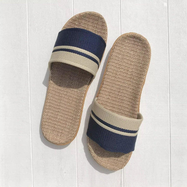 bown of london Mens Beach Sliders Navy Stripe Size *