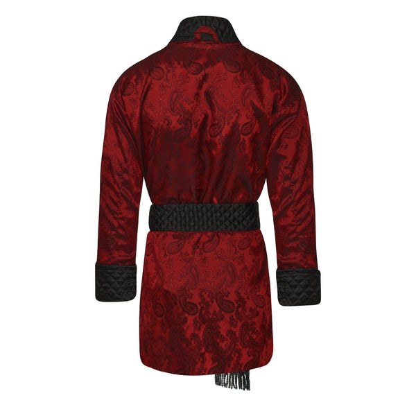 Bown Of London Clarke Men's Short Smoking Jacket - Claret Size *