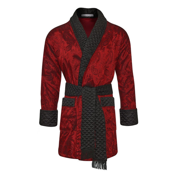 bown of london Clarke Men's Short Smoking Jacket - Claret Size *