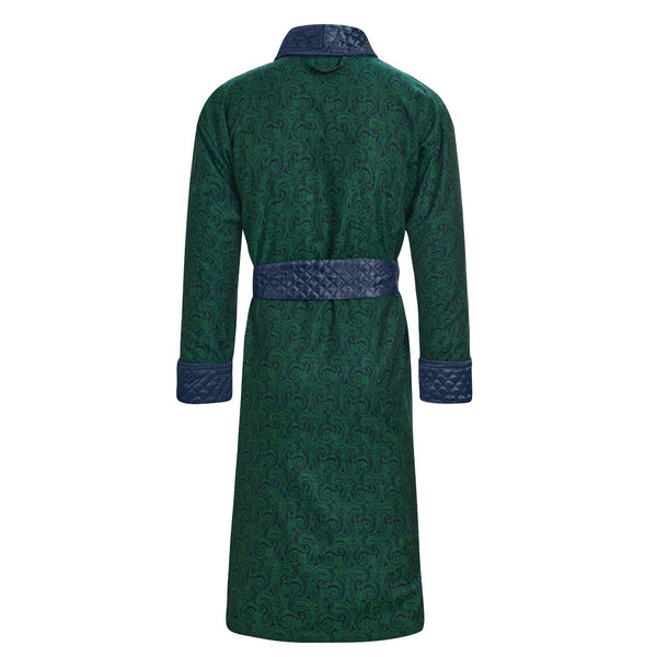 Bown Of London Connaught Long Smoking Jacket Robe In Green Size *