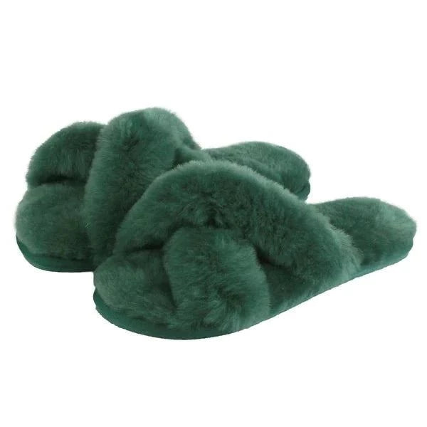 bown of london Delilah Ladies Sheepskin Slider Slipper- Marine Size *