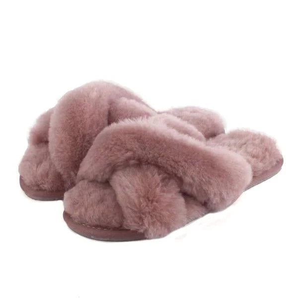 bown of london Delilah Ladies Sheepskin Slider Slipper - Mink Size *