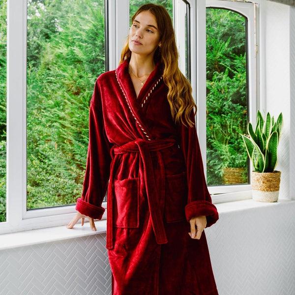Bown Of London Earl/Duchess Claret Dressing Gown Bundle Men's Dressing Gown - Earl Claret (Size) *