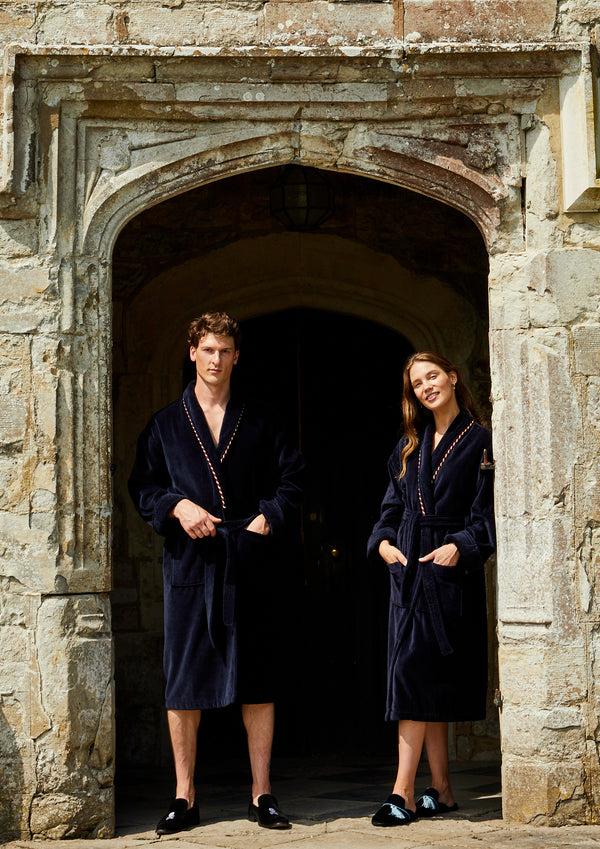 Bown Of London Earl & Duchess Navy Dressing Gown Bundle Men's Dressing Gown - Earl Navy (Size) *