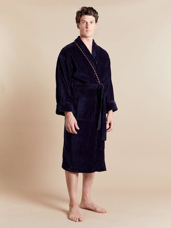 Bown Of London Earl & Duchess Navy Dressing Gown Bundle Men's Dressing Gown - Earl Navy (Size) *