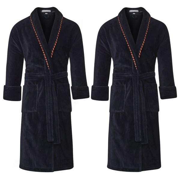 bown of london Earl & Duchess Navy Dressing Gown Bundle Men's Dressing Gown - Earl Navy (Size) *