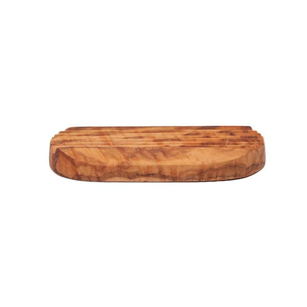 Bown Of London Eco Bath Soap Dish - Olive Wood Ridged Size *