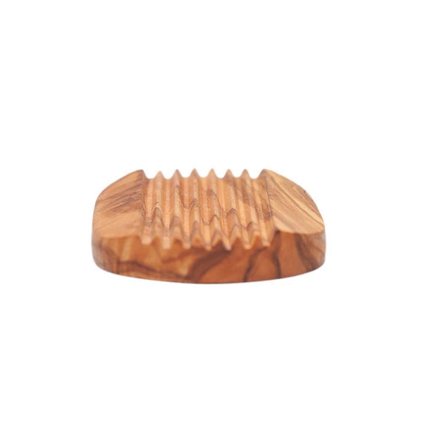 Bown Of London Eco Bath Soap Dish - Olive Wood Ridged Size *
