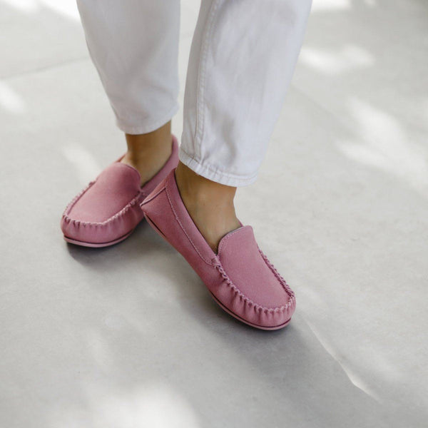Bown Of London Ffion Ladies Suede Moccasin - Blush Size *