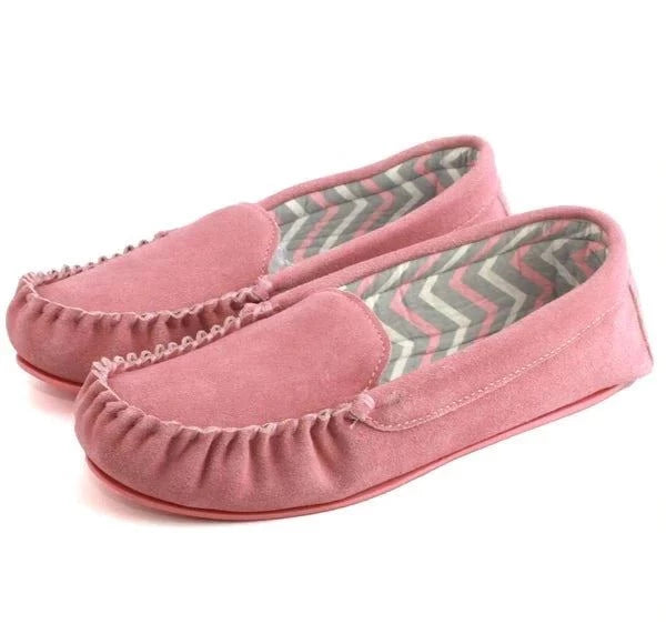 bown of london Ffion Ladies Suede Moccasin - Blush Size * bown of london Ffion Ladies Suede Moccasin - Blush Size *
