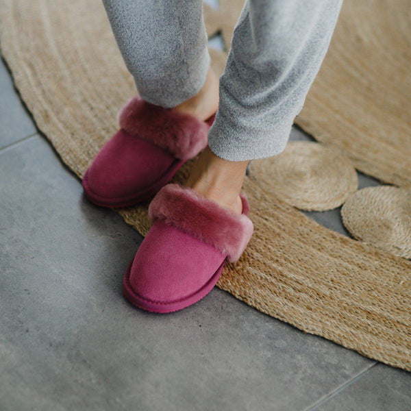 Bown Of London Grace Ladies Sheepskin Slipper Mule - Pink Size *