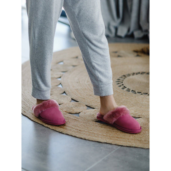 Bown Of London Grace Ladies Sheepskin Slipper Mule - Pink Size *