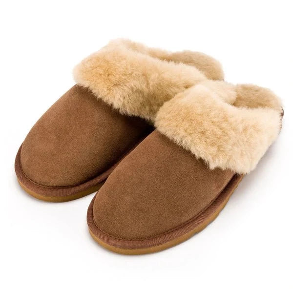 bown of london Grace Sheepskin Mule Slipper - Chestnut Size *