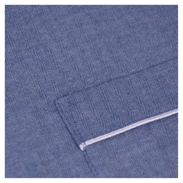 Bown Of London Ladies Pyjamas Brushed Cotton Blue - Capri Size *