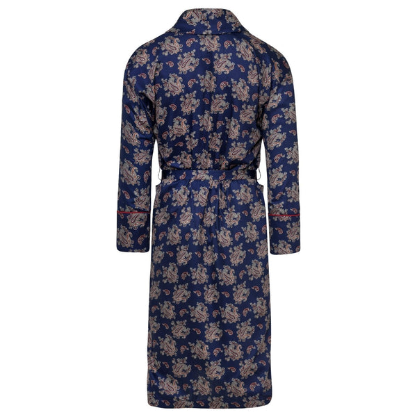 Bown Of London Lightweight Men's Dressing Gown - Gatsby Paisley Blue Size *