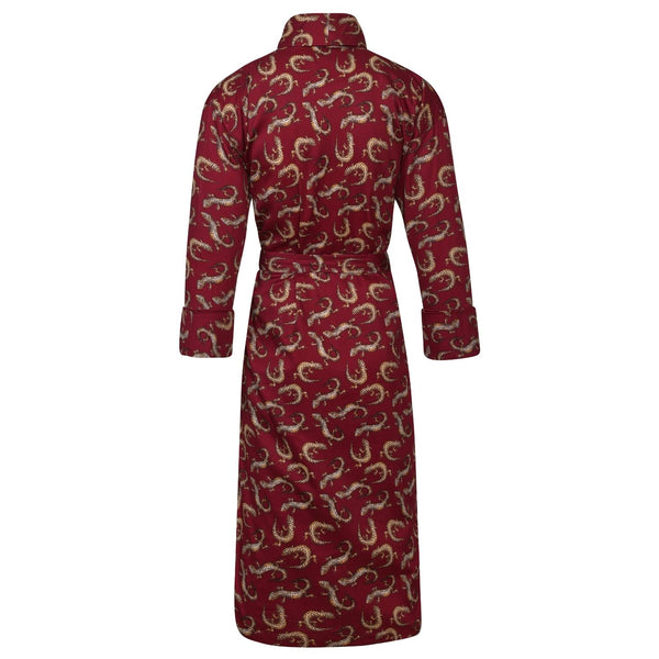 Bown Of London Lightweight Men's Dressing Gown - Gekko Claret Size *