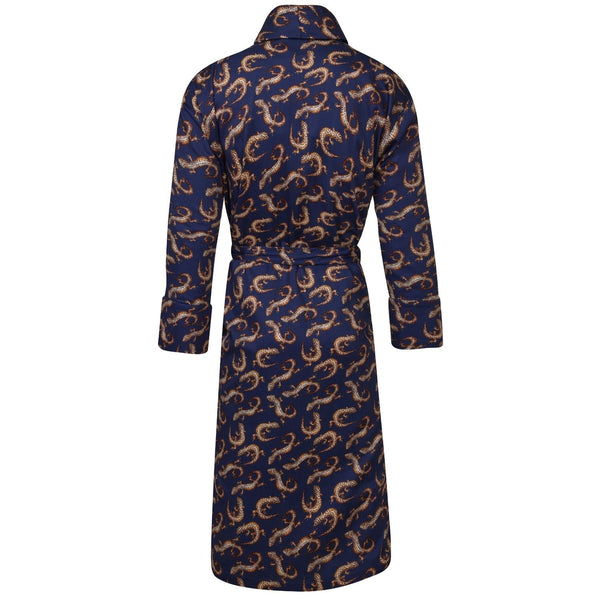Bown Of London Lightweight Men's Dressing Gown - Gekko Navy Size *