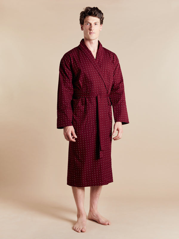 Bown Of London Lightweight Men's Dressing Gown - Tosca Red Size *