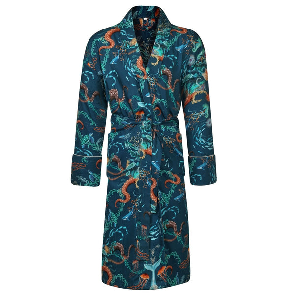 bown of london Lightweight Women's Dressing Gown - Ocean Treasure Size *