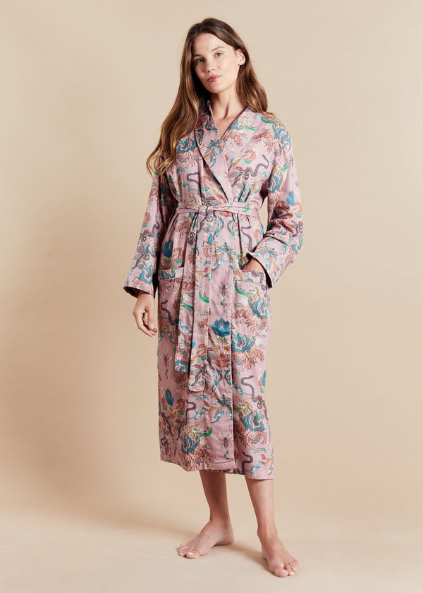 Bown Of London Lightweight Women's Dressing Gown - Serpentine Blush Size *