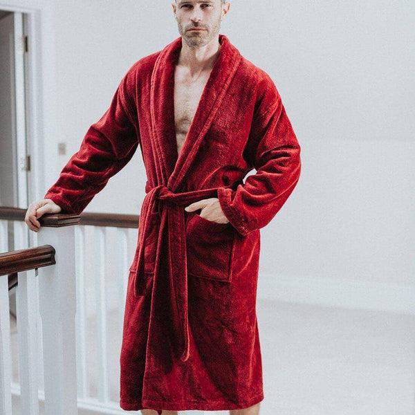 Bown Of London Men's Dressing Gown - Baron Burgundy Size *