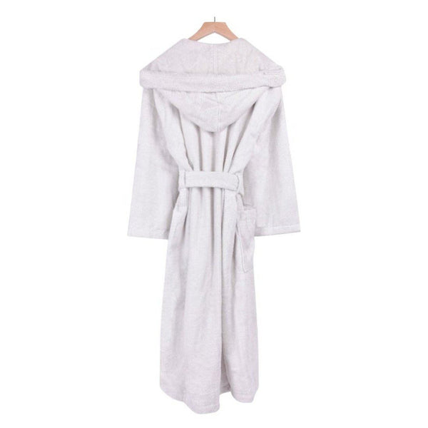 Bown Of London Men's Hooded Towelling Dressing Gown - Pale Grey Size *
