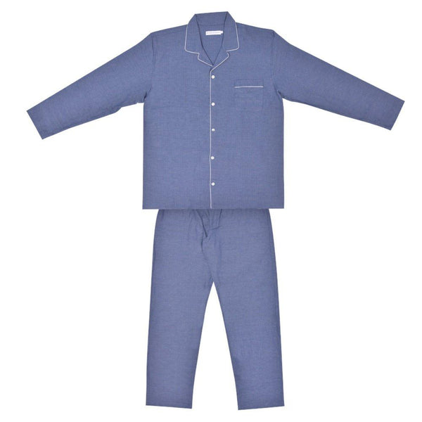 bown of london Men's Pyjamas Brushed Cotton Blue - Azur Size *