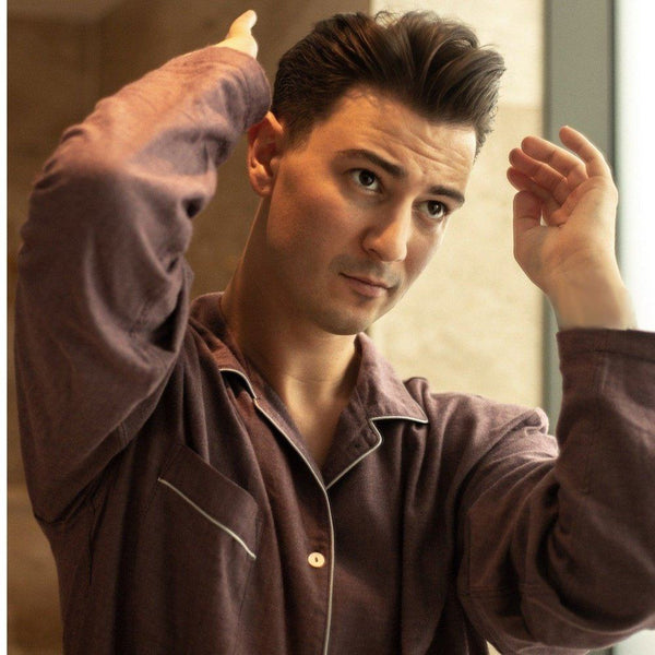 Bown Of London Men's Pyjamas Brushed Cotton Red - Napoli Size *