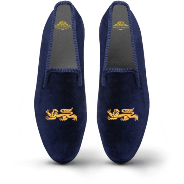 bown of london Men's Velvet Loafer/Slipper Shoe - Lionheart UK Mens Shoe Size *