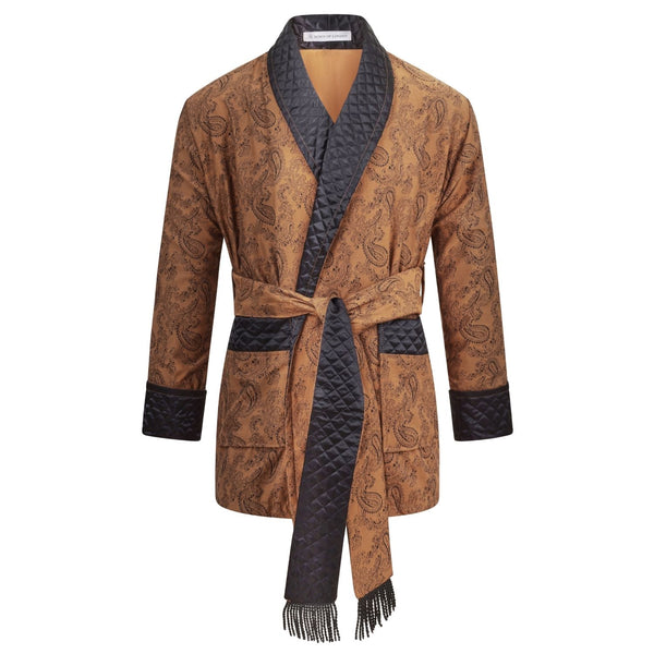 bown of london Midas Short Smoking Jacket in Gold Size *