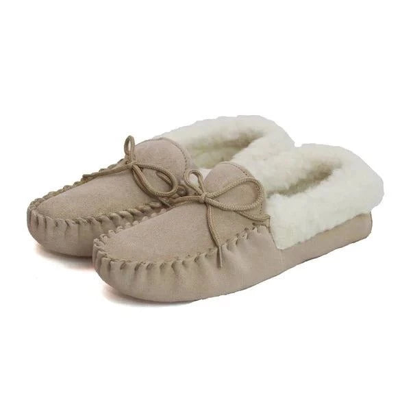 bown of london Molly Ladies Wool Moccasin – Camel Size *