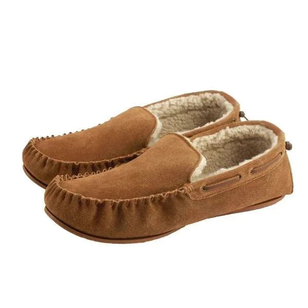 bown of london Owen Mens Fleece Lined Moccasin - Chestnut Size * bown of london Owen Mens Fleece Lined Moccasin - Chestnut Size *