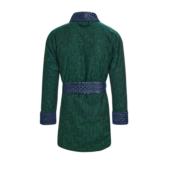 Bown Of London Russborough Short Smoking Jacket In Green Size *