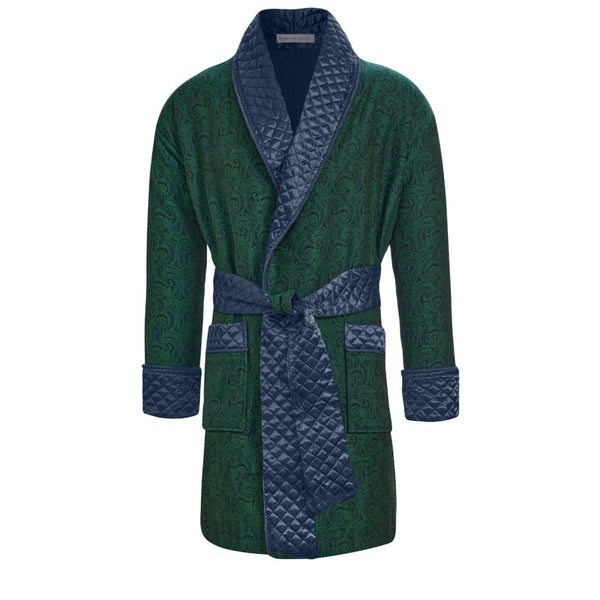 bown of london Russborough Short Smoking Jacket in Green Size *