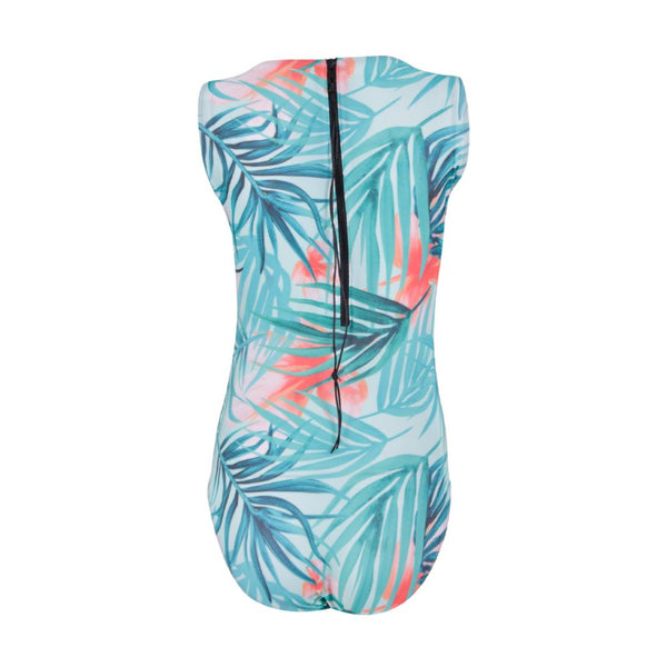 Bown Of London Turquoise Sunrise Sleeveless Back Zip One-Piece Swimsuit Size *