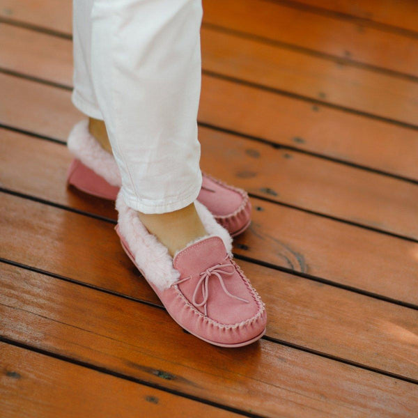 Bown Of London Willow Molly Ladies Wool Moccasin – Pink Size *