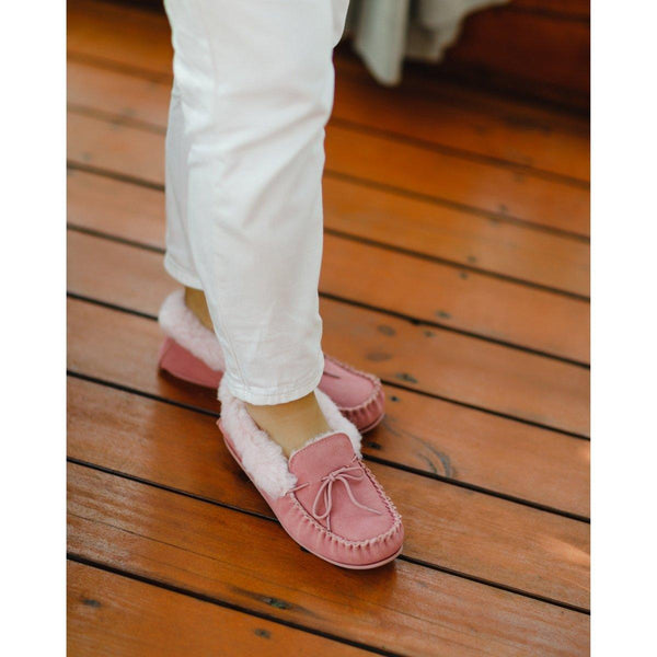 Bown Of London Willow Molly Ladies Wool Moccasin – Pink Size *