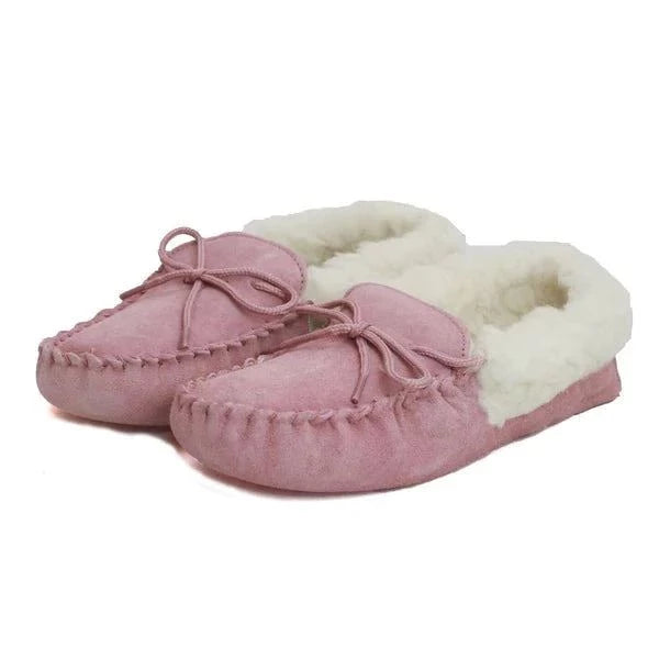 bown of london Willow Molly Ladies Wool Moccasin – Pink Size *
