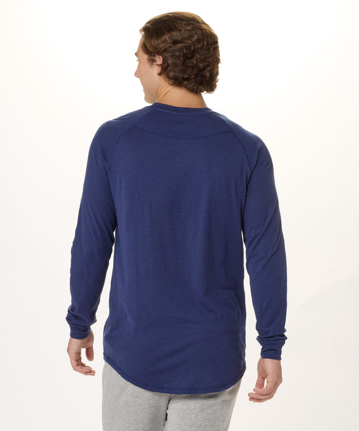 Boxercraft Men's Henley Long-Sleeve Tee Navy