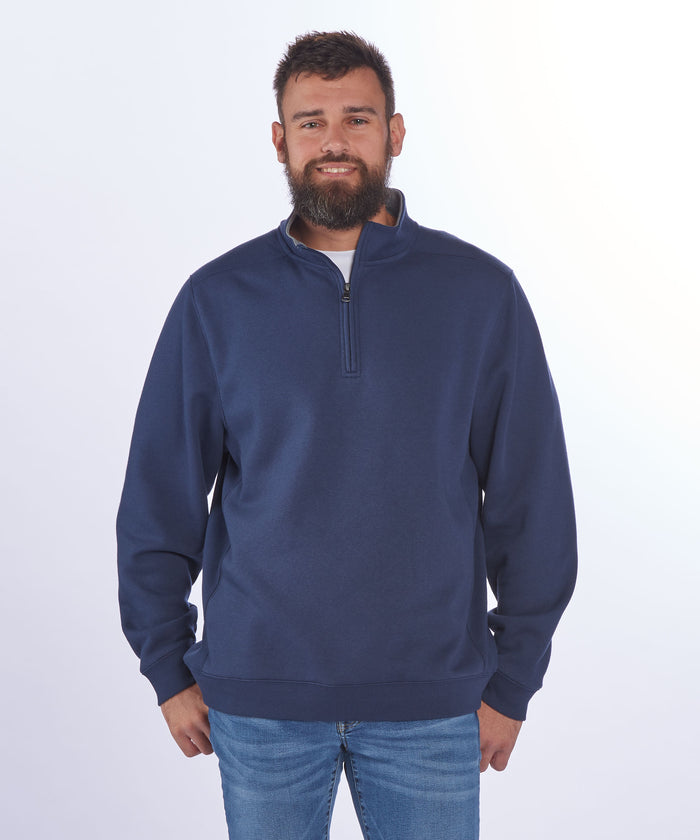 boxercraft Men's Quarter-Zip Fleece Pullover Navy