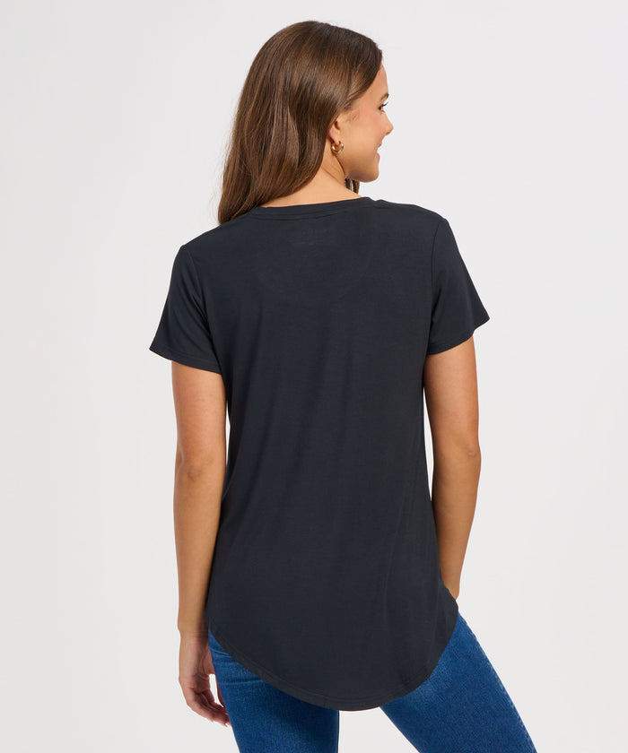 Boxercraft Women's Bamboo Scoop Neck Tee Black