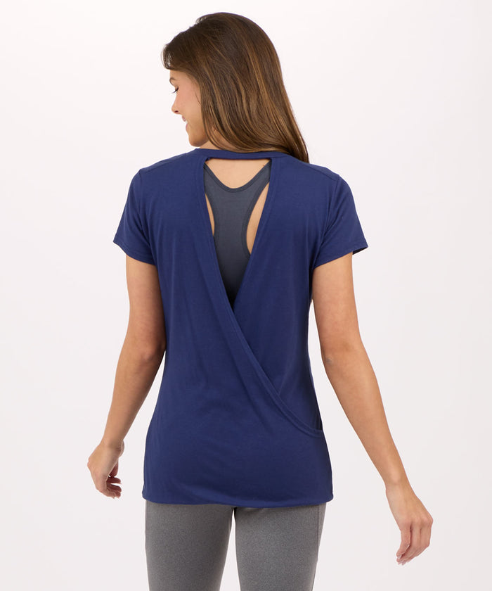 boxercraft Women's Bella Crossback Tee Navy