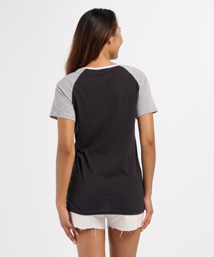 Boxercraft Women's Colorblock V-Neck Tee Black