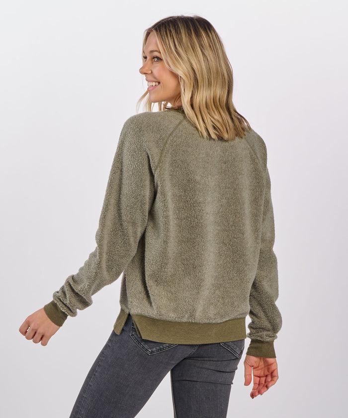 Boxercraft Women's Fleece Out Crew Olive