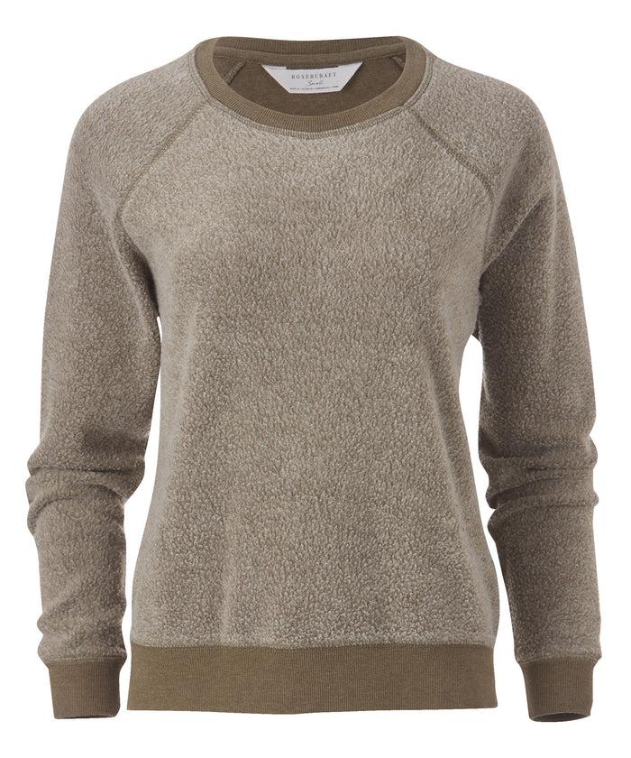 Boxercraft Women's Fleece Out Crew Olive